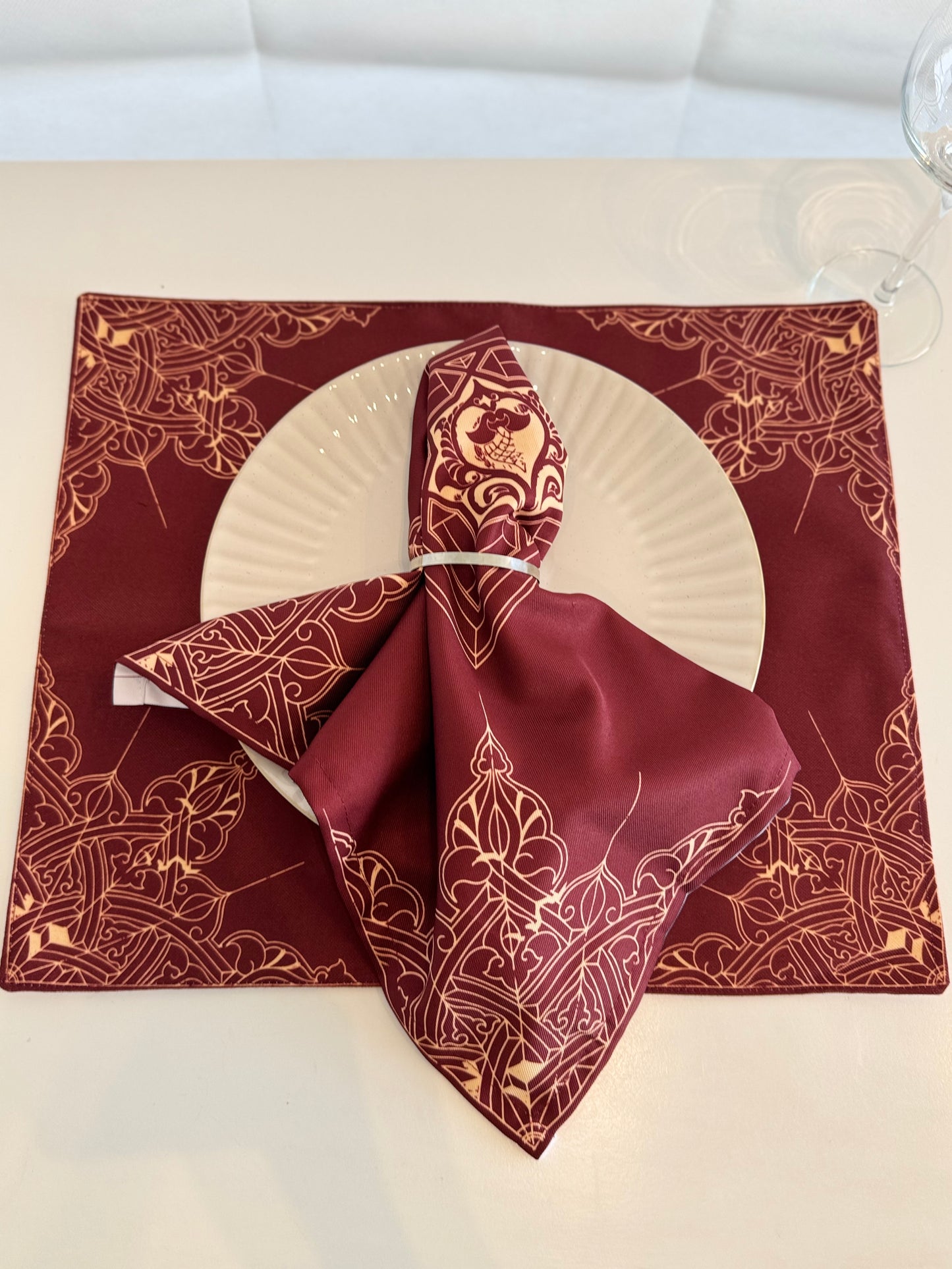 Dining Napkins- Burgundy Mamluk