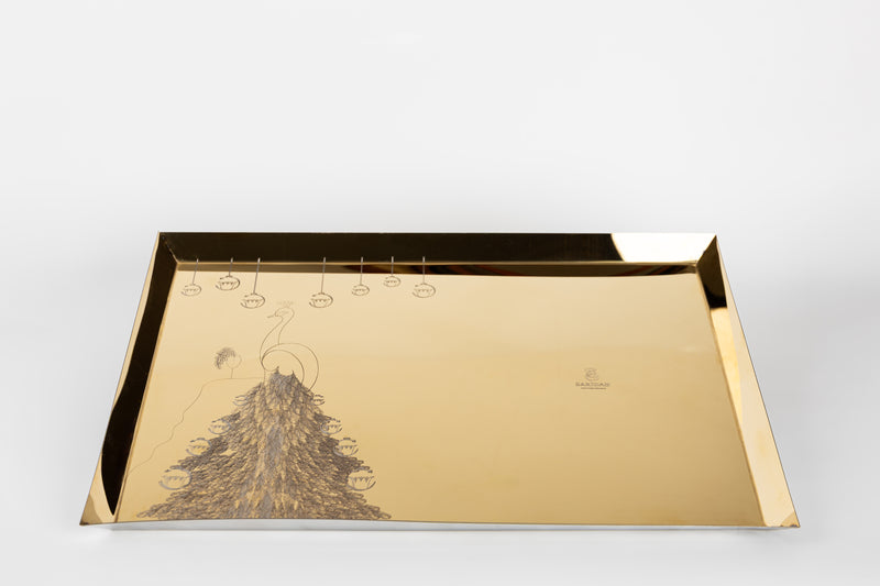 Apéritive tray Christmas peacock big