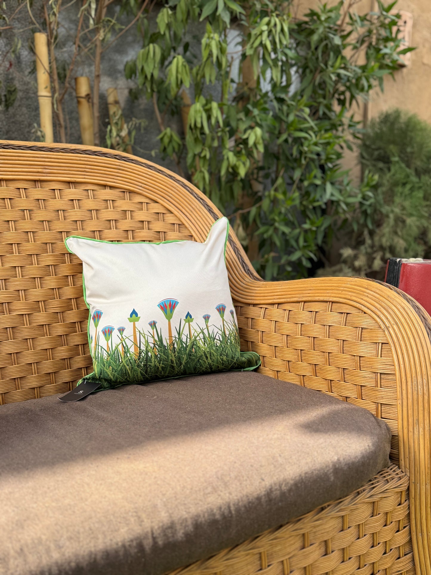 Ancient Egypt Green Lotus- Cushion