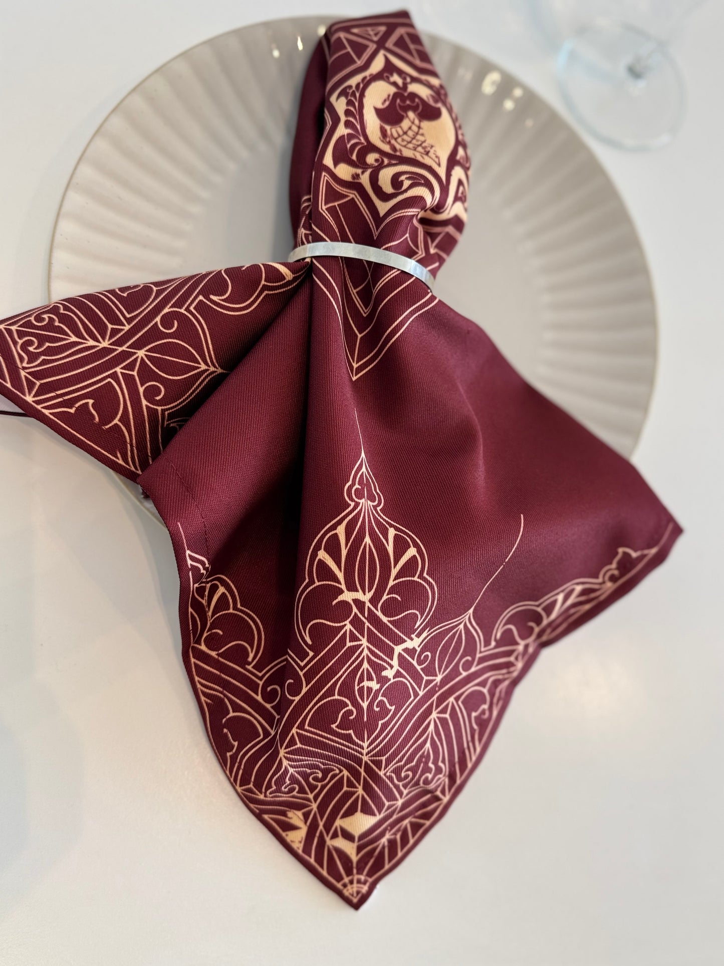 Dining Napkins- Burgundy Mamluk