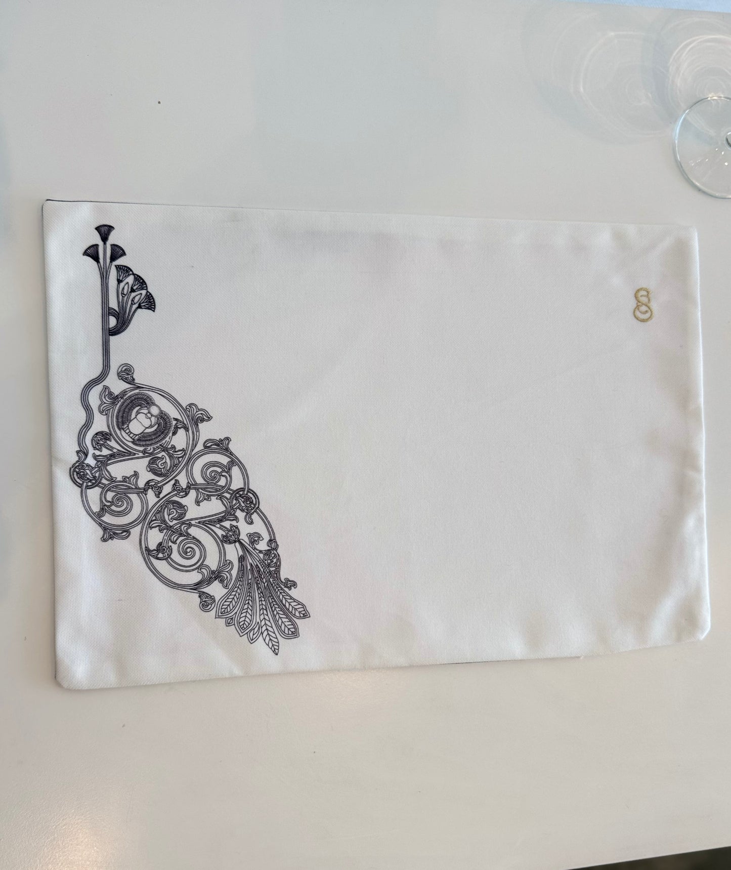 Placemat- Black Roman lotus