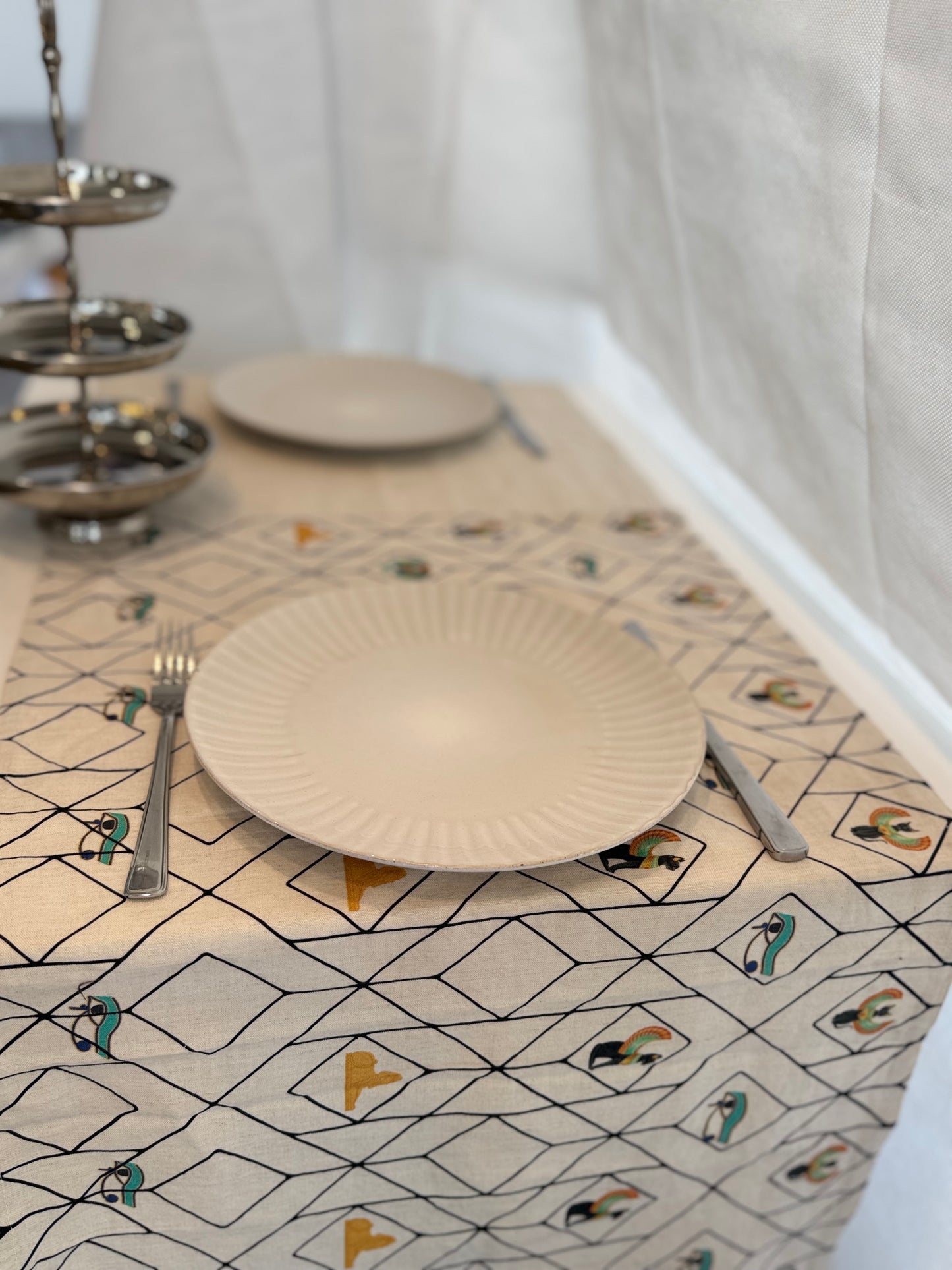 Runner- Good luck Symbols linen