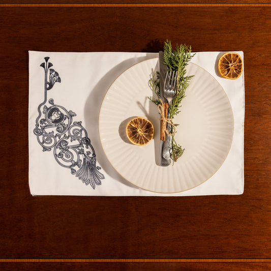 Placemat- Black Roman lotus