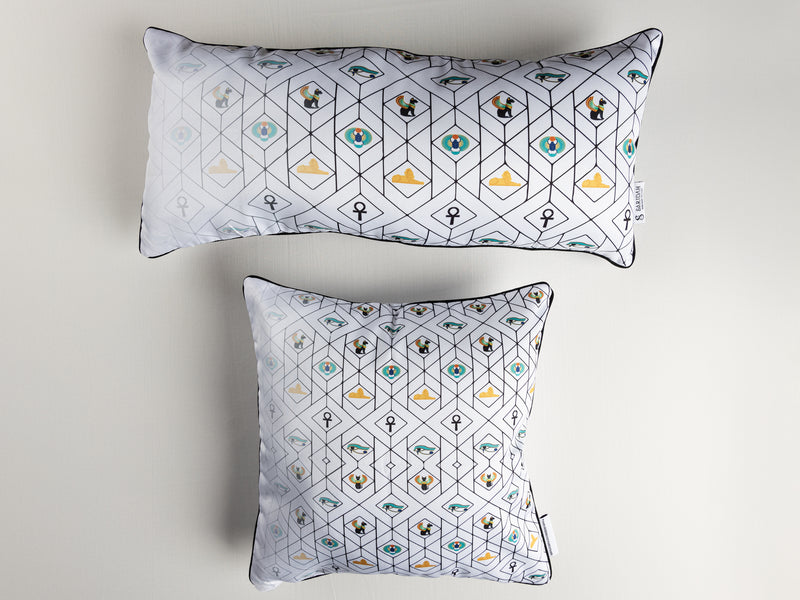 Ancient Egypt Good Luck Symbols- Cushion baguette
