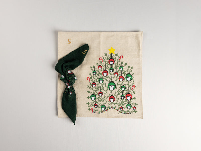 Christmas Restart Dining Napkin -Hand printed