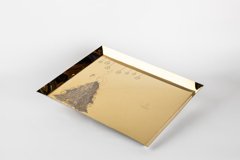 Apéritive tray Christmas peacock small