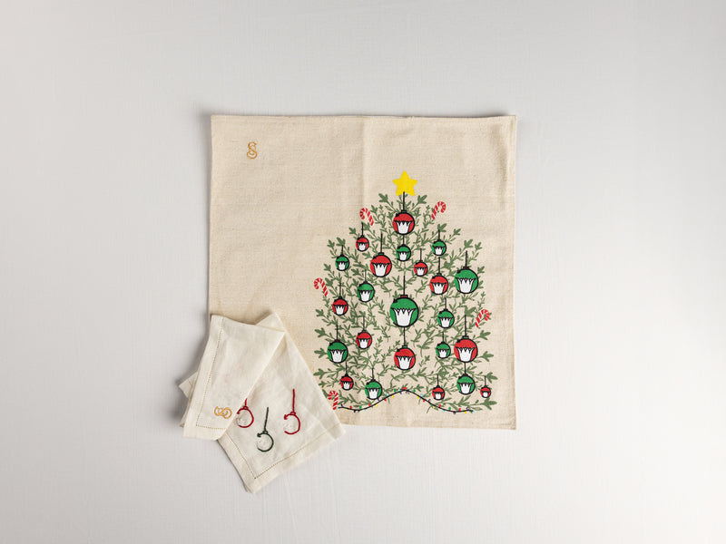 Christmas embrodered dining napkin